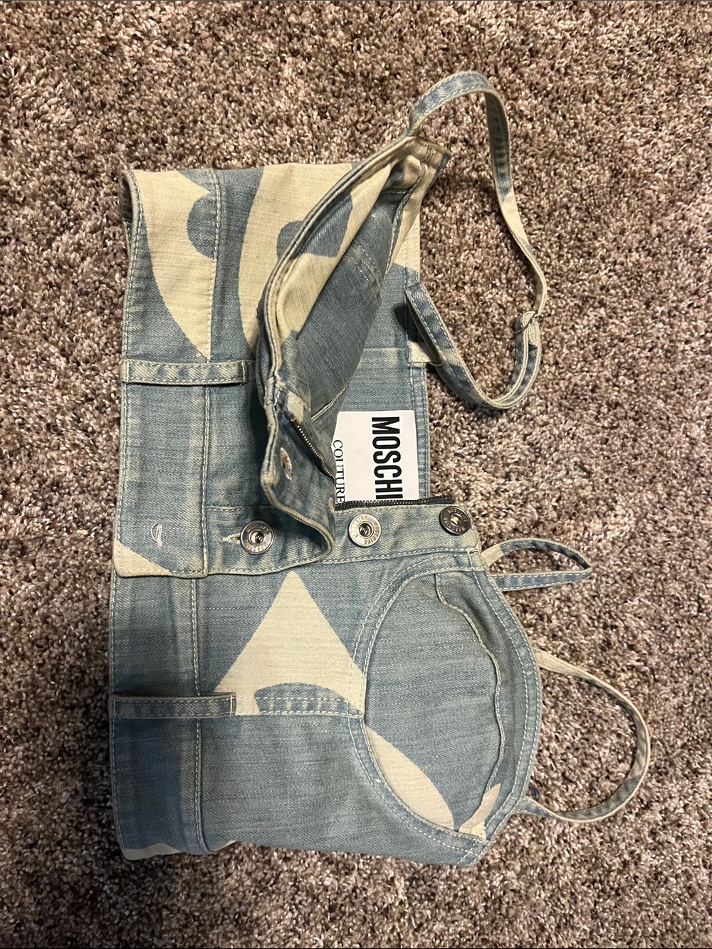 Moschino Couture | Heart Denim Bustier & Skirt 2-Piece Set | IT 40 US 6 - Picture 8 of 10